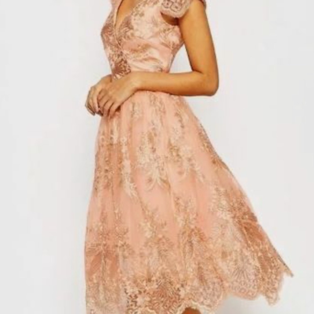 Elegant Pink Lace Dress
